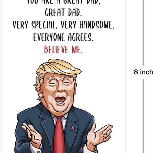 Donald Trump Card for Dad, Funny Birthday Card for Father, Christmas Gift Daddy - Picture 2 of 9